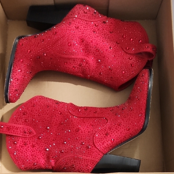 Jessica Simpson Red Embellished Women's Boots Size 6.5 - Picture 7 of 8